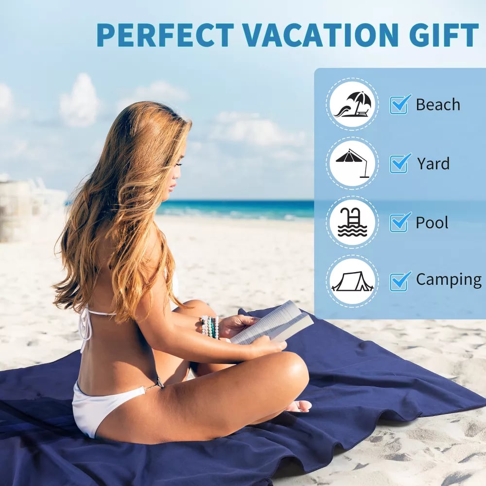 SunLuxe™ Strandhanddoek met Stoelhoes – De Ultieme Zomer Must-Have!
