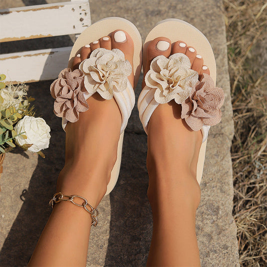 BloomStepp™ | Zomerse Strandslippers met Bloemenaccent
