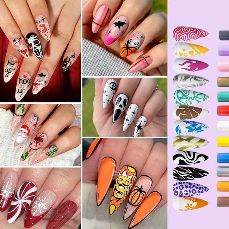 Colorique™ Nail Art Pen Set – 12 levendige kleuren voor eindeloze creaties