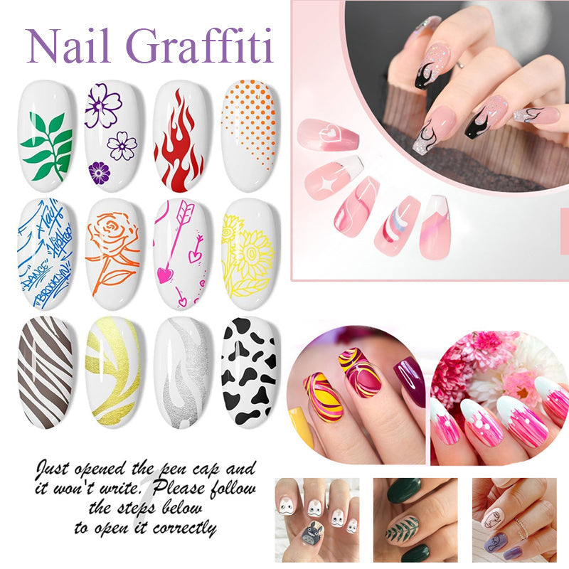 Colorique™ Nail Art Pen Set – 12 levendige kleuren voor eindeloze creaties