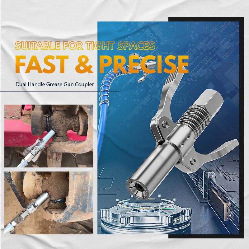 Gravion™ - Vetspuitkoppeling – Dubbele Handgreep Hogedruk Connector