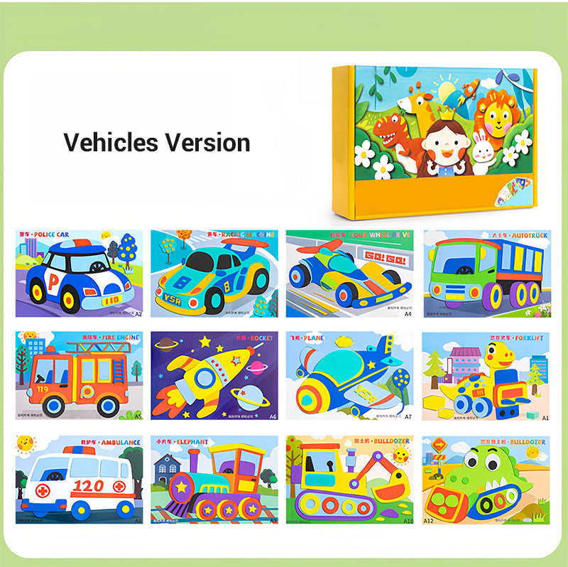 🎨 KreaFun™ 3D Knutselstickers – Creativiteit die tot leven komt