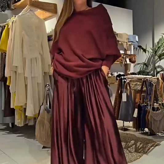 SERAVIA™ | Elegante Tweedelige Set met Bardot Halslijn