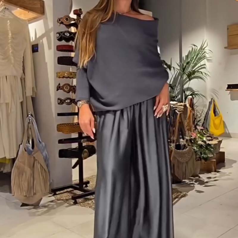 SERAVIA™ | Elegante Tweedelige Set met Bardot Halslijn