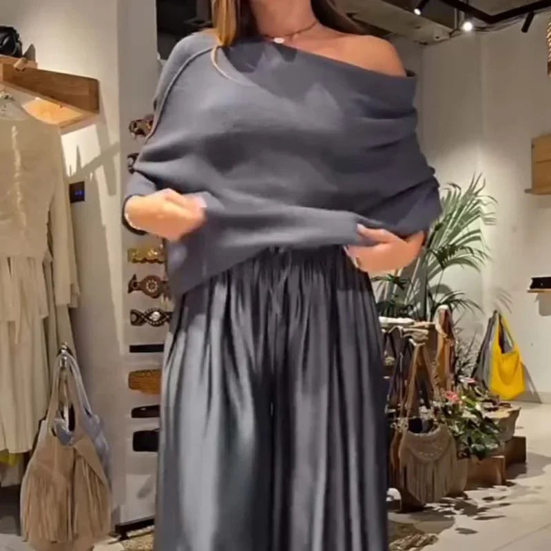 SERAVIA™ | Elegante Tweedelige Set met Bardot Halslijn