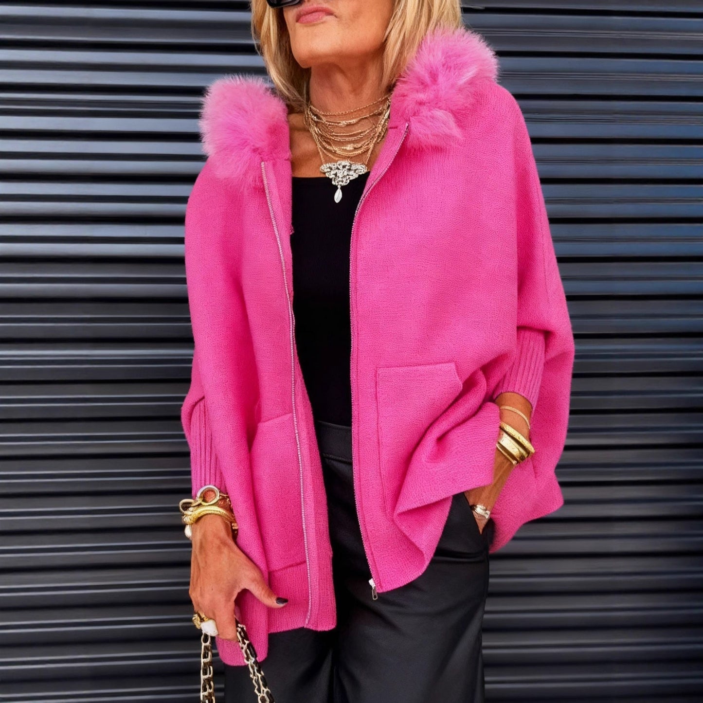 Fuchsia - De poncho-jas voor moeiteloze glamour
