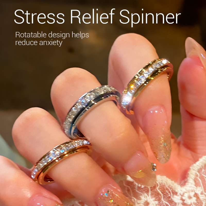 AureliaTurn™ – Luxe Draaiende Zirkonia Ring