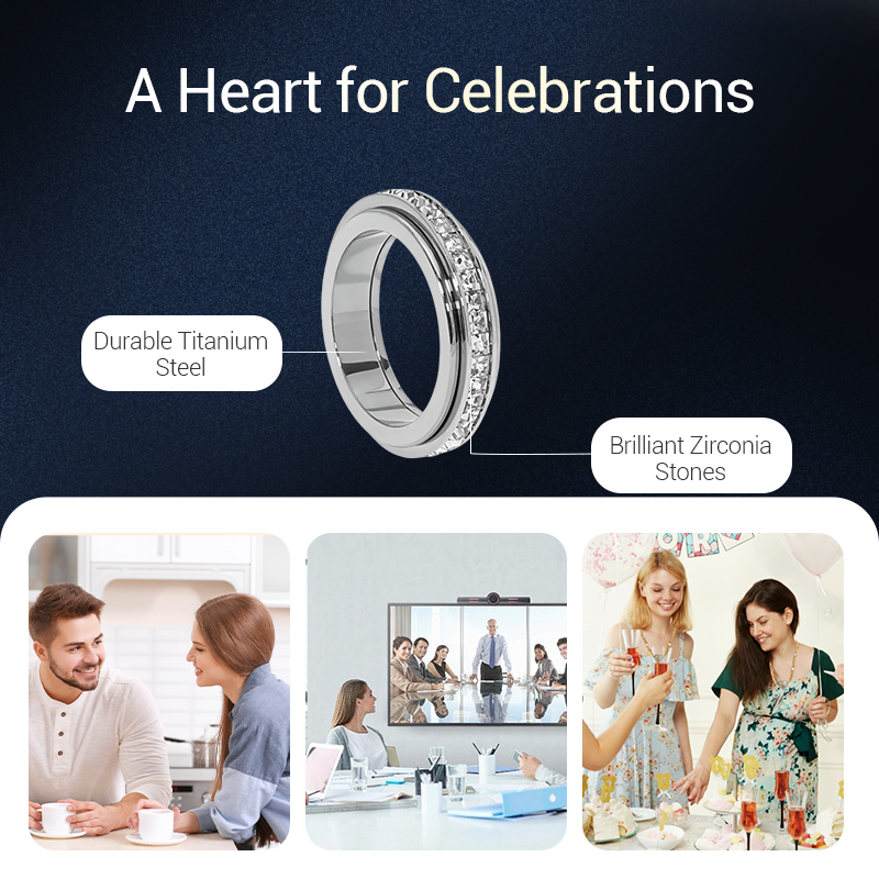 AureliaTurn™ – Luxe Draaiende Zirkonia Ring