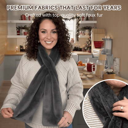 Furiva™ – Luxe Faux Fur Sjaal met Verborgen Ritsvak