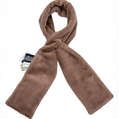 Furiva™ – Luxe Faux Fur Sjaal met Verborgen Ritsvak