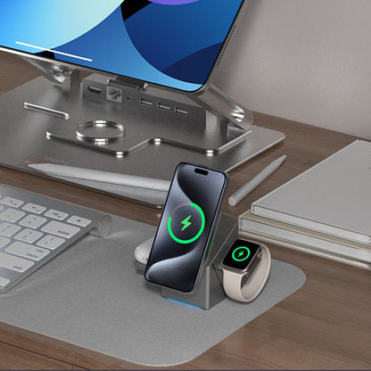 ChargeNest™ TrioFold – Magnetisch 3-in-1 Draadloos Laadstation