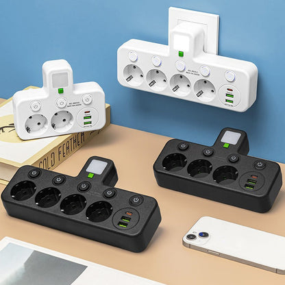Nexora™ SmartPower Hub met USB & Nachtlamp