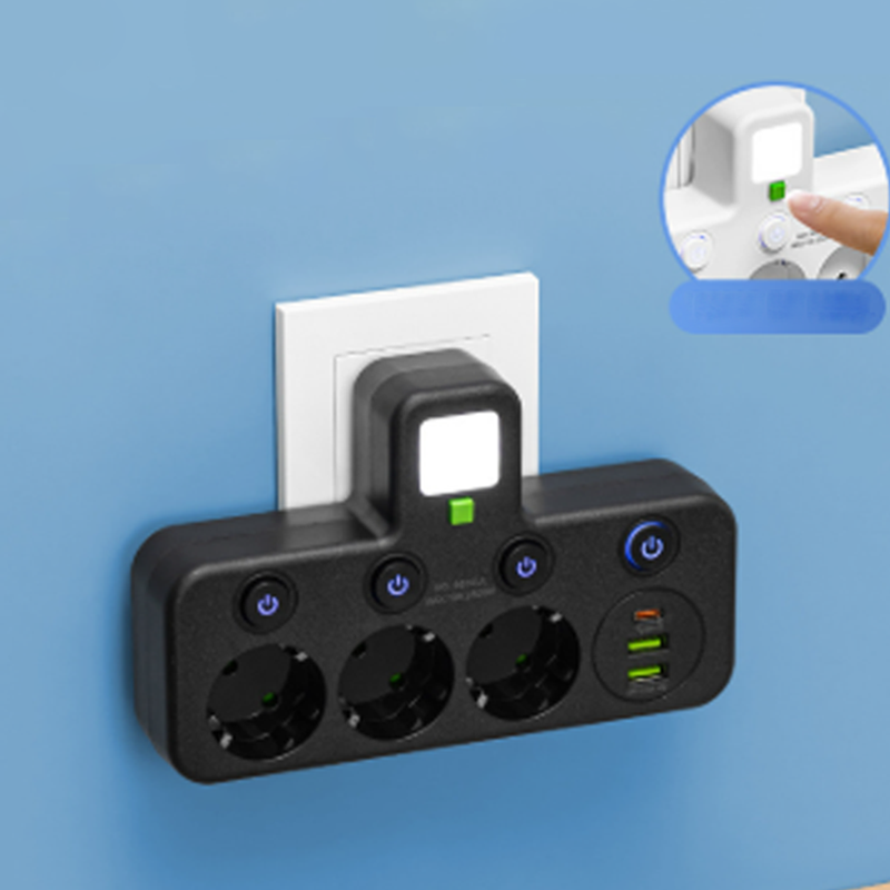 Nexora™ SmartPower Hub met USB & Nachtlamp