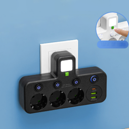Nexora™ SmartPower Hub met USB & Nachtlamp