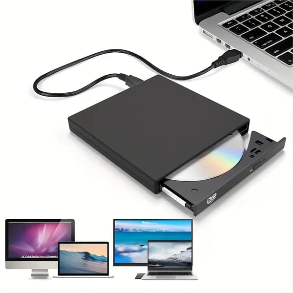 Nexory™ - RGB Externe CD/DVD Drive met USB-C Hub
