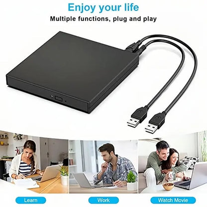 Nexory™ - RGB Externe CD/DVD Drive met USB-C Hub