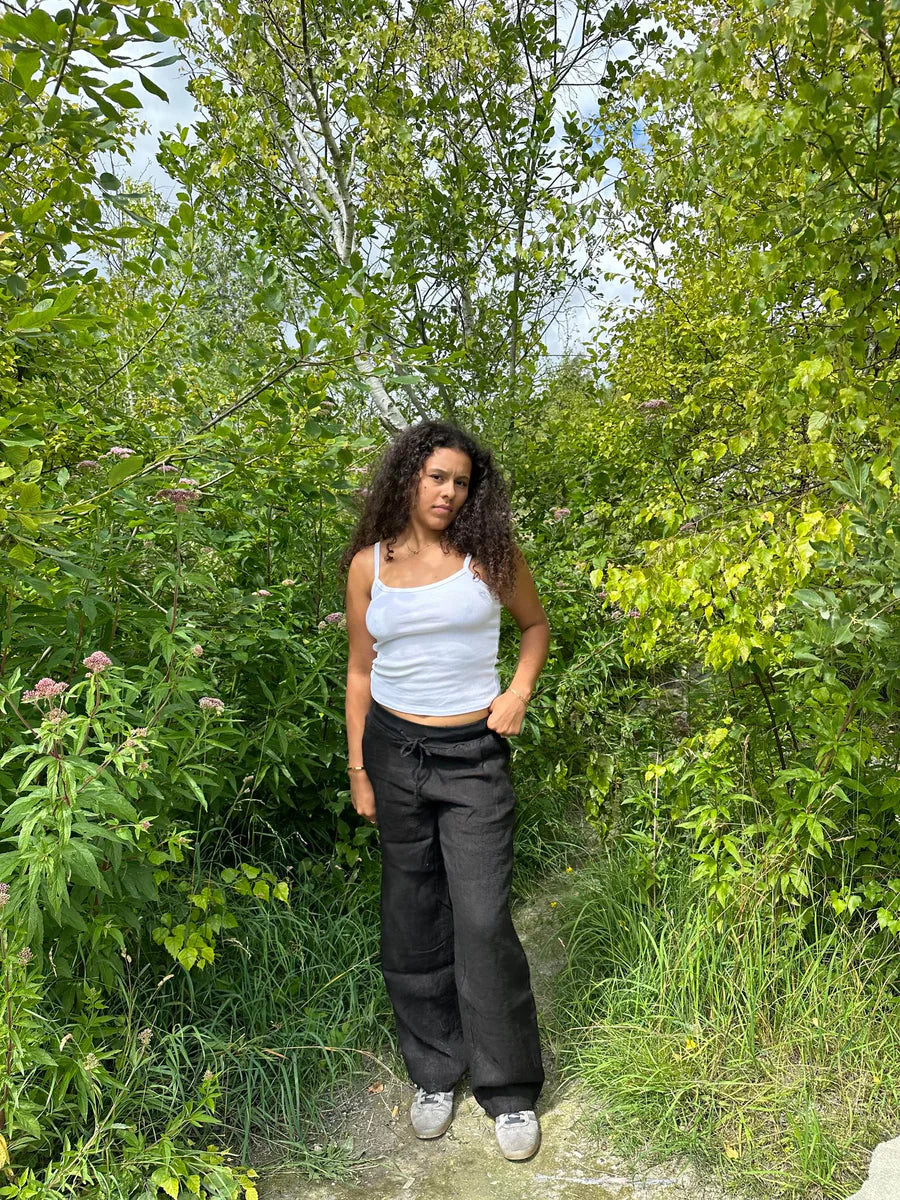 BreezyLuxe | LINNEN BROEK MET LAGE TAILLE